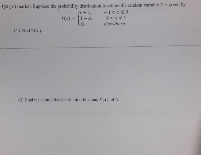 Solved Suppose the probability distribution function of a | Chegg.com