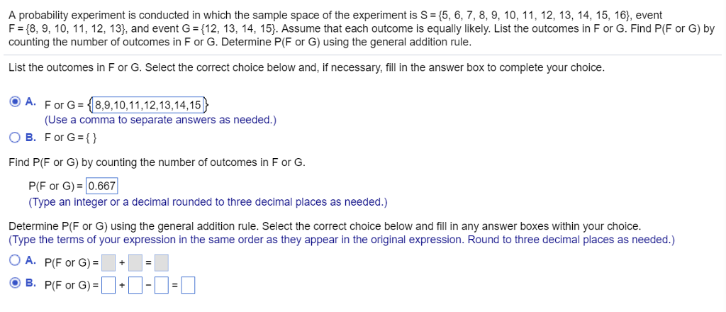 Solved A probability experiment is conducted in which the | Chegg.com