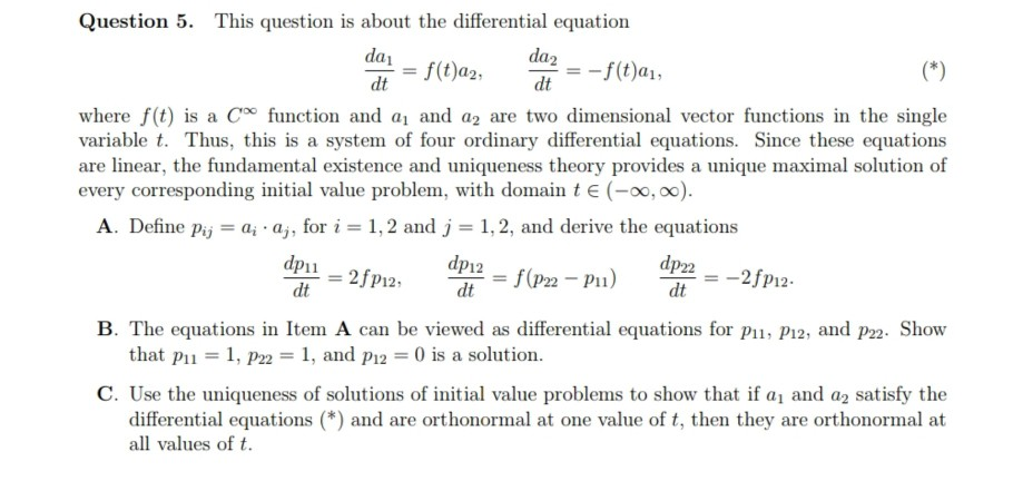 Solved Question 5. This question is about the differential | Chegg.com