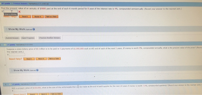 Solved o/f points Prevours Answers 4.003 Find the value of | Chegg.com
