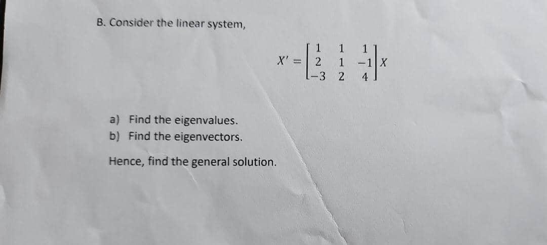 Solved Consider The Linear System | Chegg.com