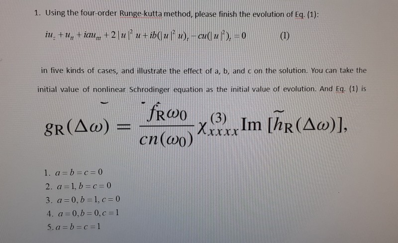 1. Using the four-order Runge-kutta method, please | Chegg.com