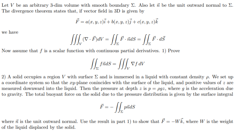 Let V Be An Arbitrary 3 Dim Volume With Smooth Bou Chegg Com