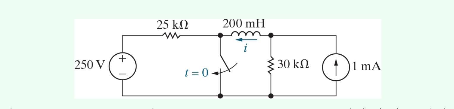 Solved a. Find the initial current in the inductor. b. Find | Chegg.com