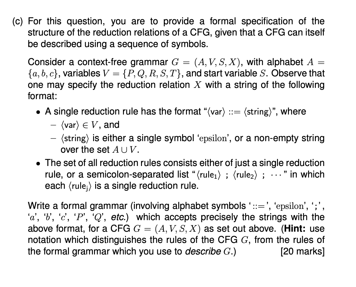 Solved C For This Question You Are To Provide A Form Chegg Com