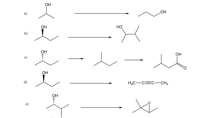 Solved OH 애 A) 〉 '운 HO B) OH он . ОН H3C-C=C—CH3 H | Chegg.com