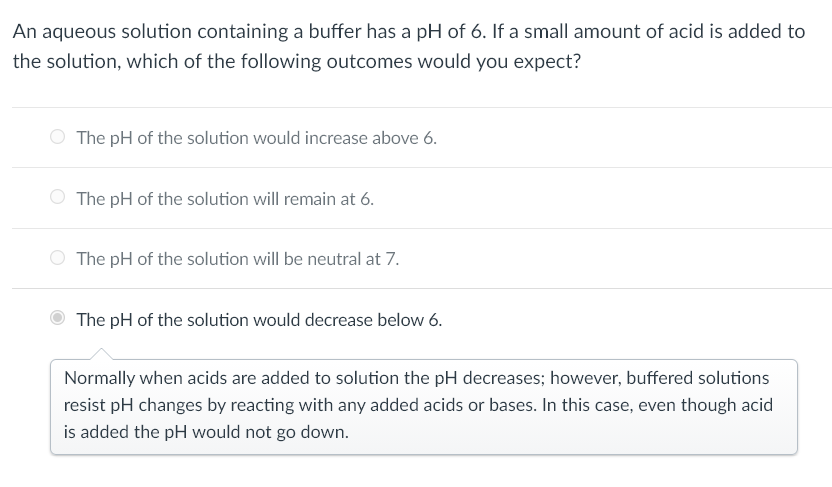 Solved An aqueous solution containing a buffer has a pH of | Chegg.com