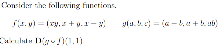 Solved Consider The Following Functions. | Chegg.com