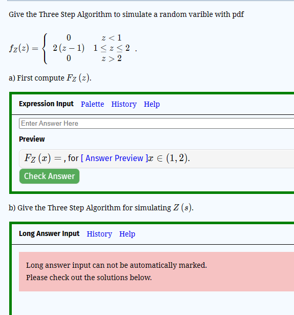Solved Give the Three Step Algorithm to simulate a random | Chegg.com