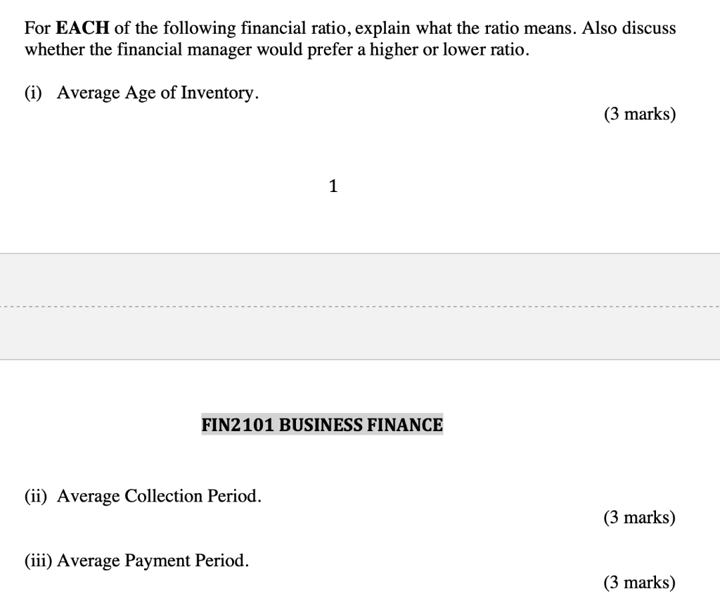 solved-for-each-of-the-following-financial-ratio-explain-chegg