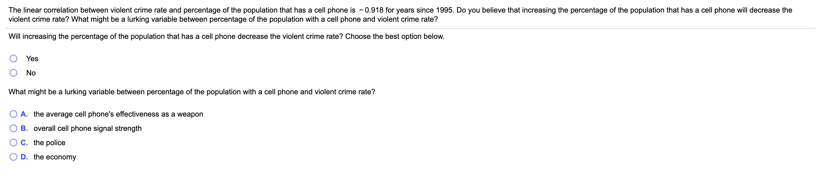 Solved The Linear Correlation Between Violent Crime Rate And Chegg
