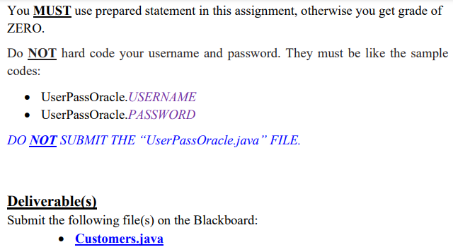 Solved Design and implement a Java database application | Chegg.com