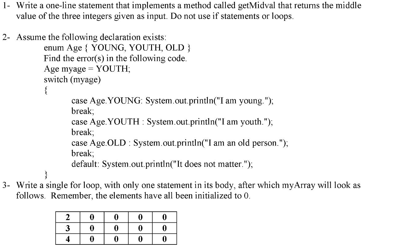 Solved 1- Write a one-line statement that implements a | Chegg.com