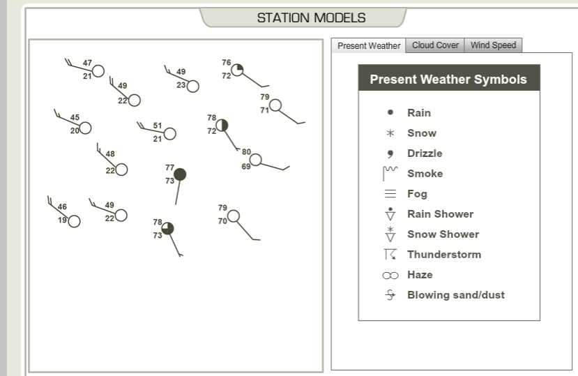 solved-station-models-present-weather-cloud-cover-wind-speed-chegg