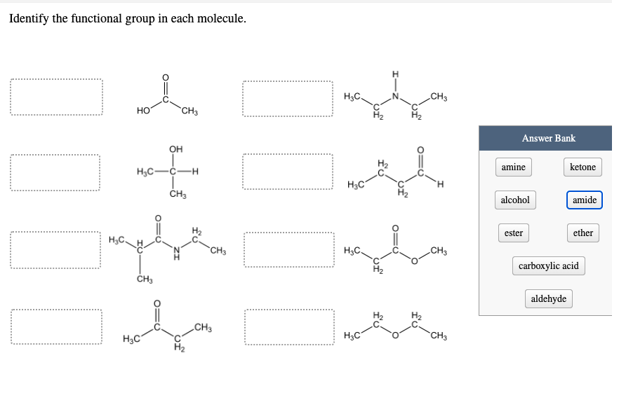 Solved Identify The Functional Group In Each Molecule H C Chegg Com