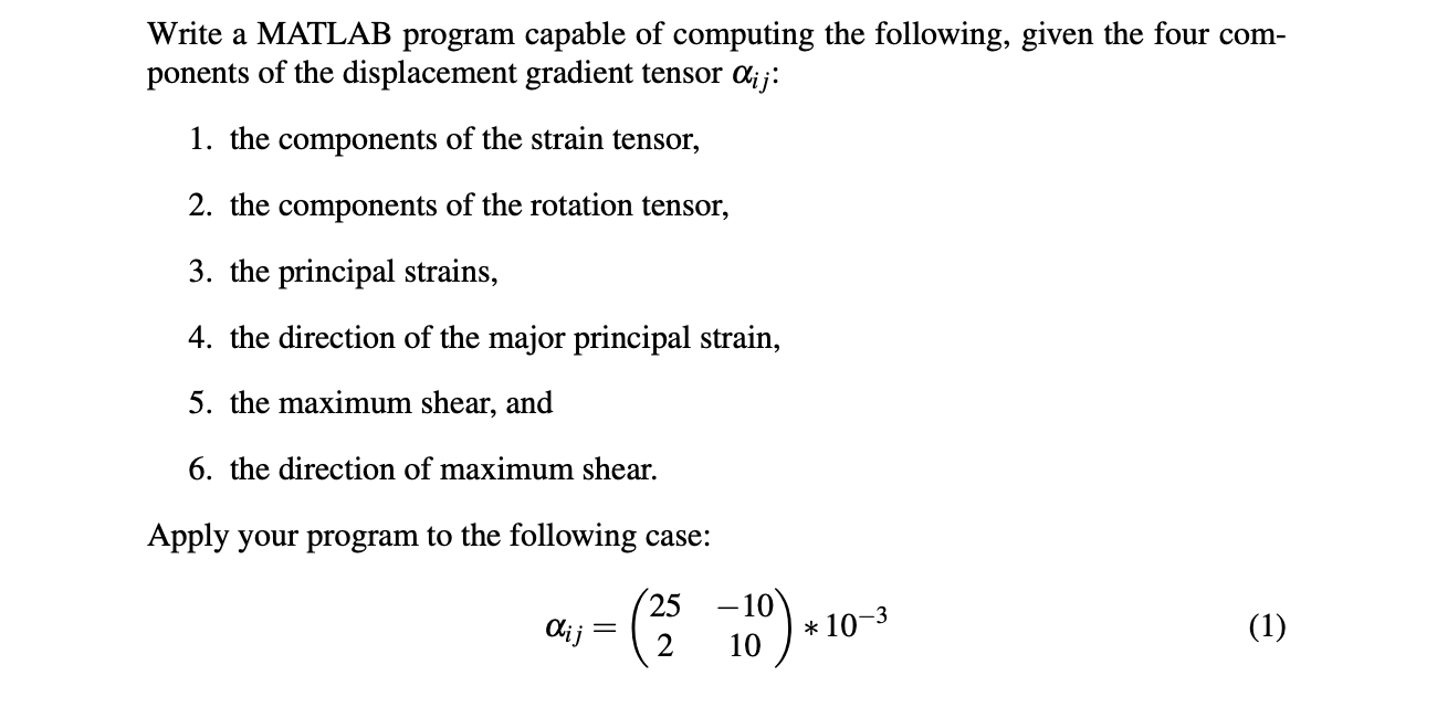 Solved a Write a MATLAB program capable of computing the | Chegg.com