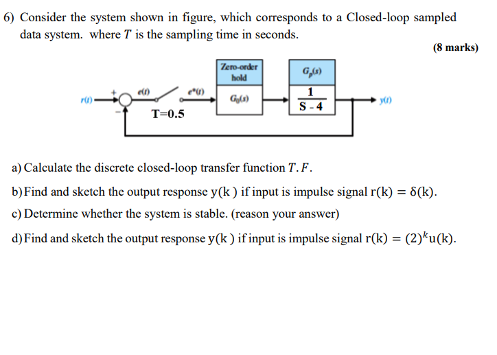Solved 6) Consider the system shown in figure, which | Chegg.com