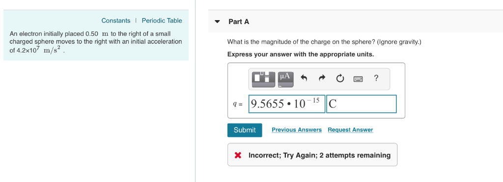 Solved Constants| Periodic Table Part A An electron | Chegg.com