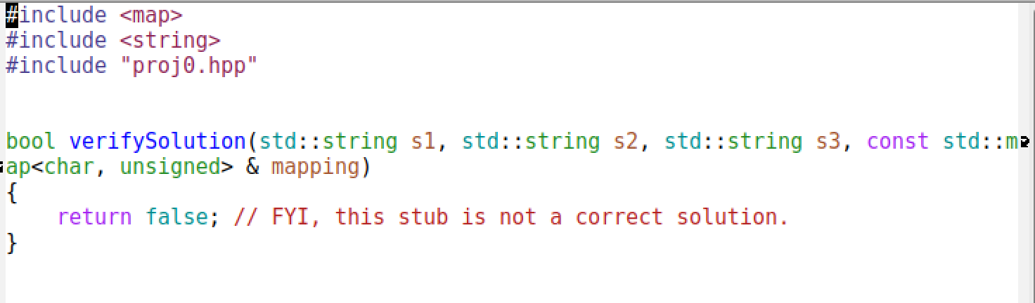 #include <map> #include <string> #include projo.hpp bool verifySolution(std::string si, std::string s2, std::string s3, con