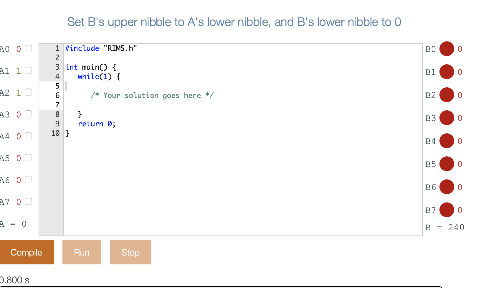 Solved Set B's Upper Nibble To A's Lower Nibble, And B's | Chegg.com