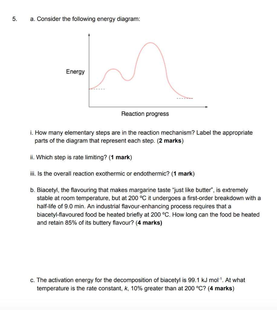 Solved 5. a. Consider the following energy diagram: Energy | Chegg.com