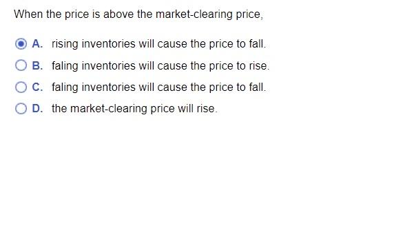 Solved The market-clearing price will rise when A. supply | Chegg.com