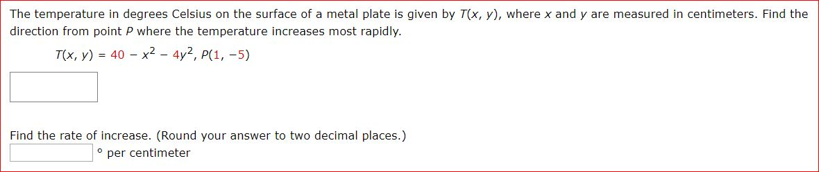 Solved The temperature in degrees Celsius on the surface of | Chegg.com