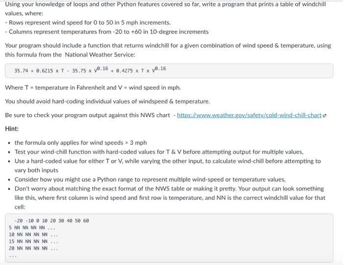 Solved Using your knowledge of loops and other Python | Chegg.com