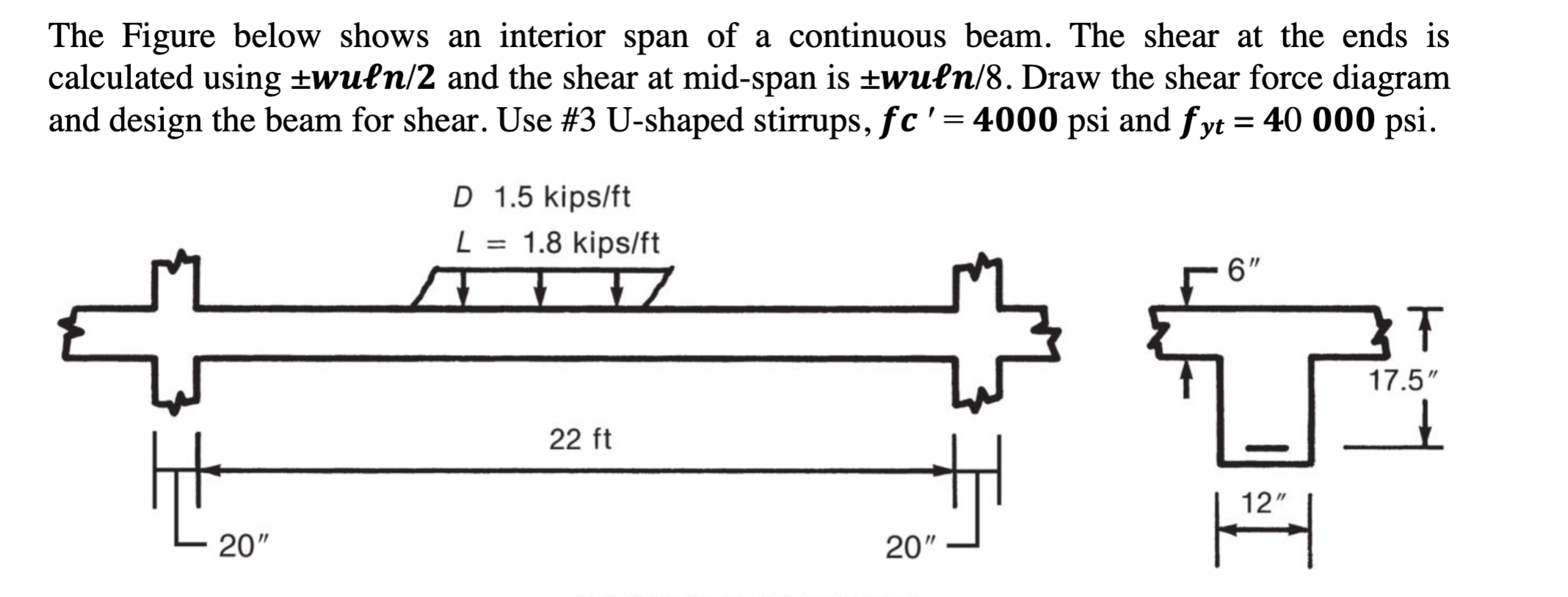 Solved The Figure below shows an interior span of a | Chegg.com