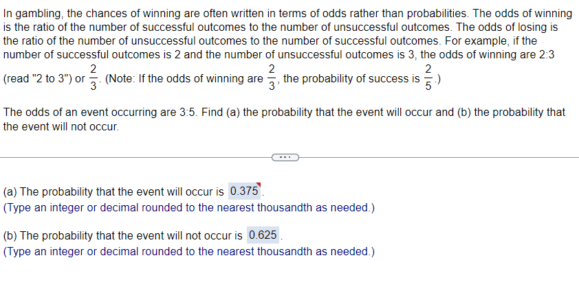 Probability, Odds and Gambling 