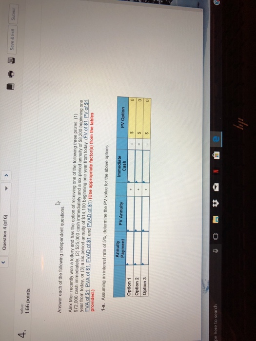 Solved Question 4 (of 6) Save & Ext 4 1.66 points value | Chegg.com