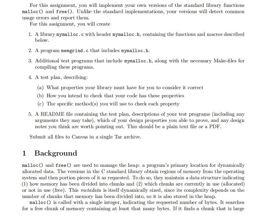 Solved For this assignment, you will implement your own | Chegg.com