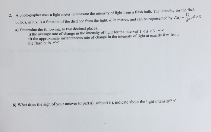 Solved 2. A photographer uses a light meter to measure the | Chegg.com