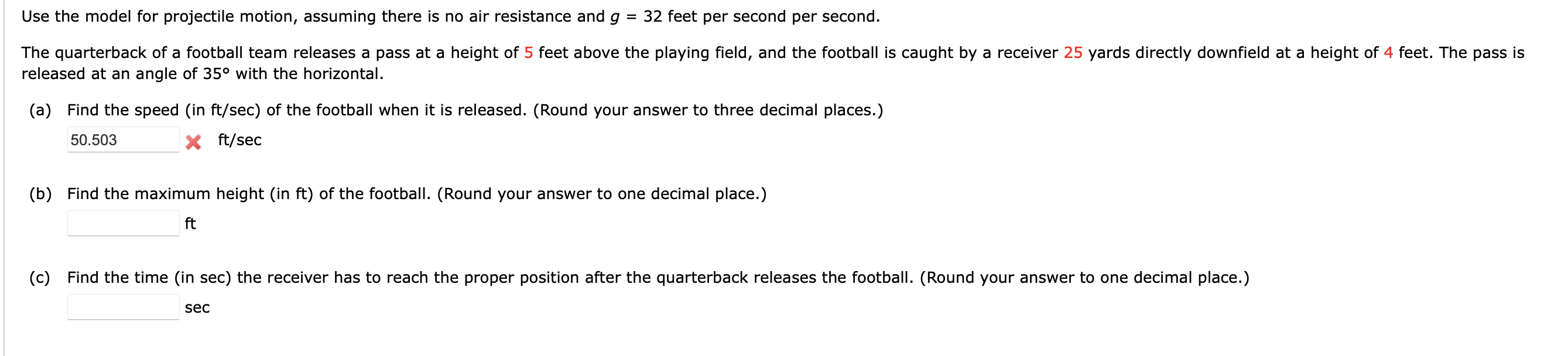 Solved Use the model for projectile motion, assuming there