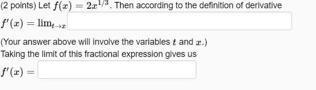 Solved (2 points) Let f(x) 2x+3. Then according to the | Chegg.com