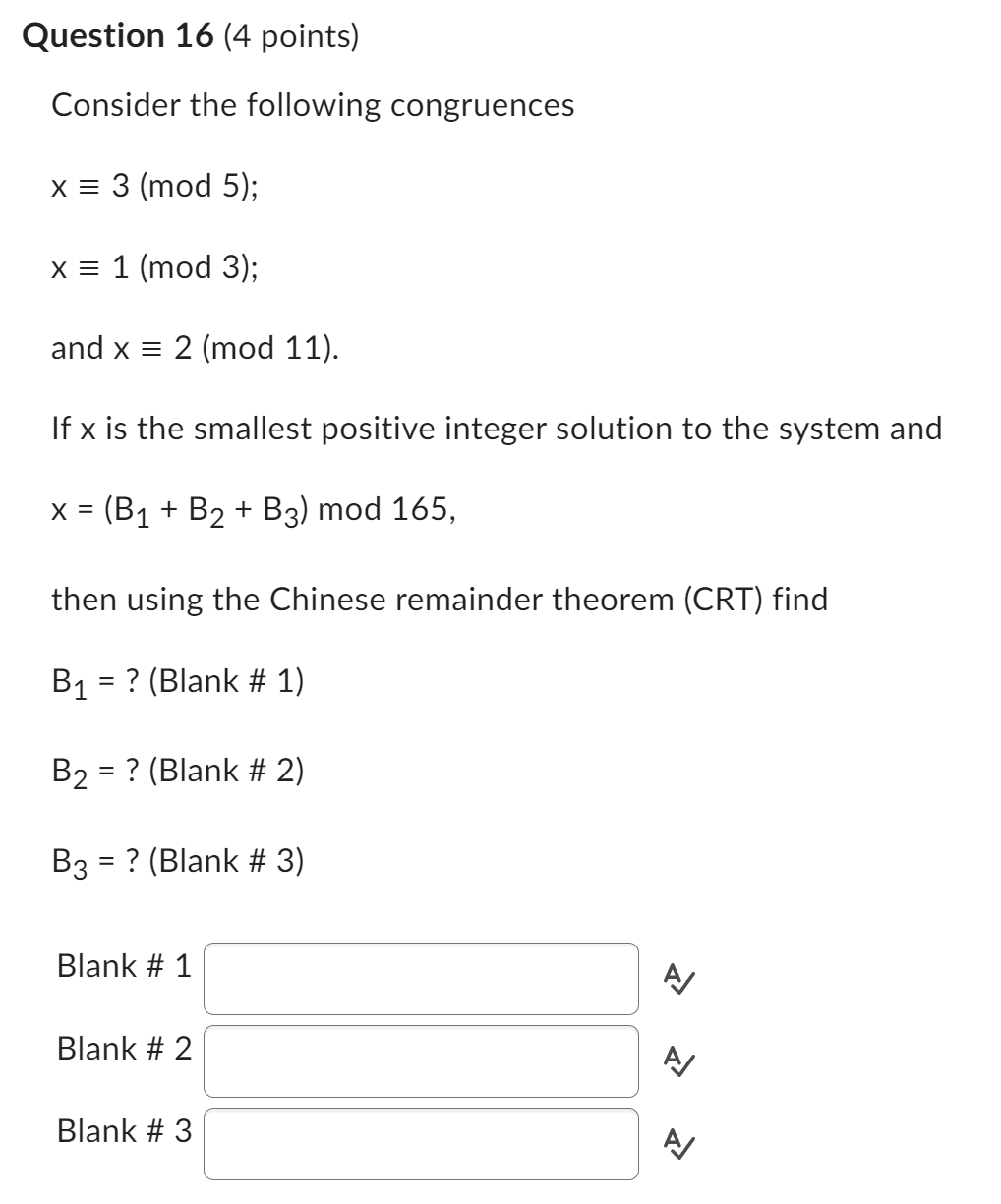 Solved Question 16 (4 points) Consider the following | Chegg.com