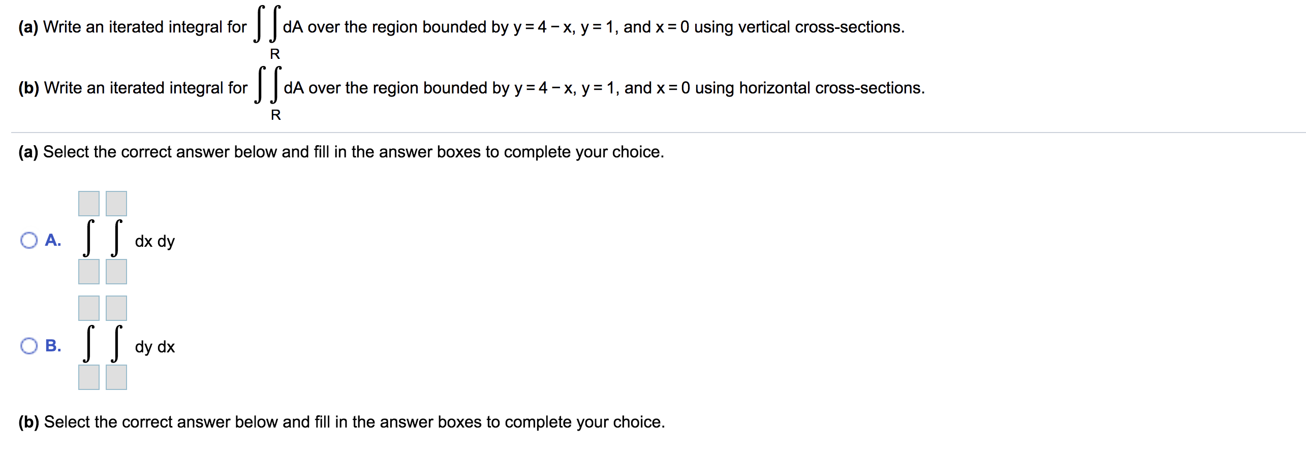 Solved (a) Write An Iterated Integral For DA Over The Region | Chegg.com