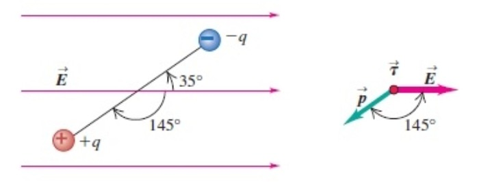 Solved A dipole is placed in a uniform electric field of | Chegg.com