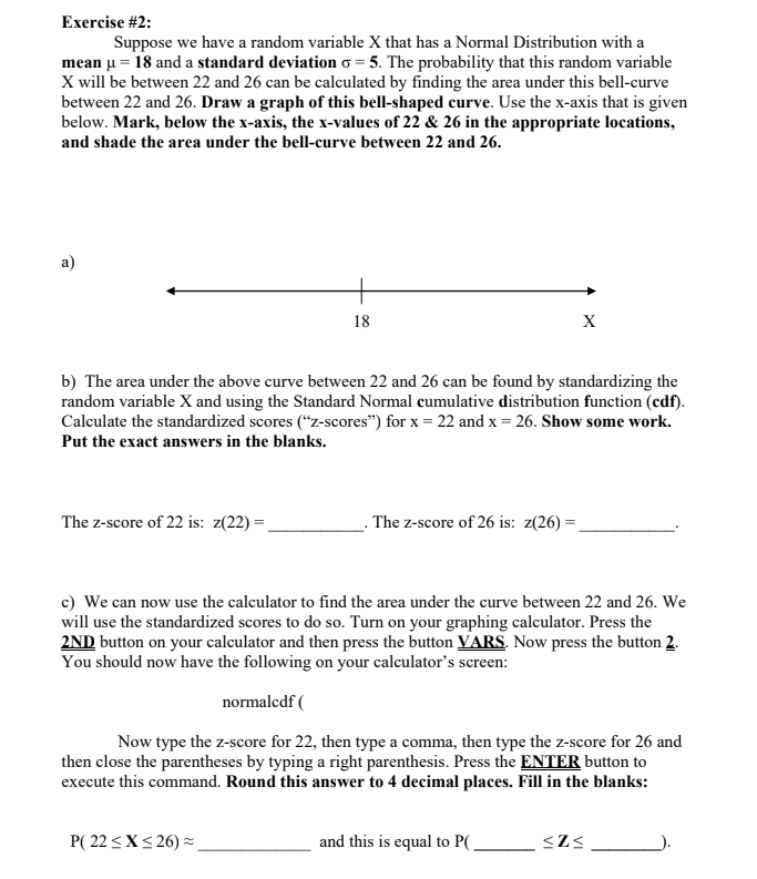 Solved Exercise \#2: Suppose we have a random variable X