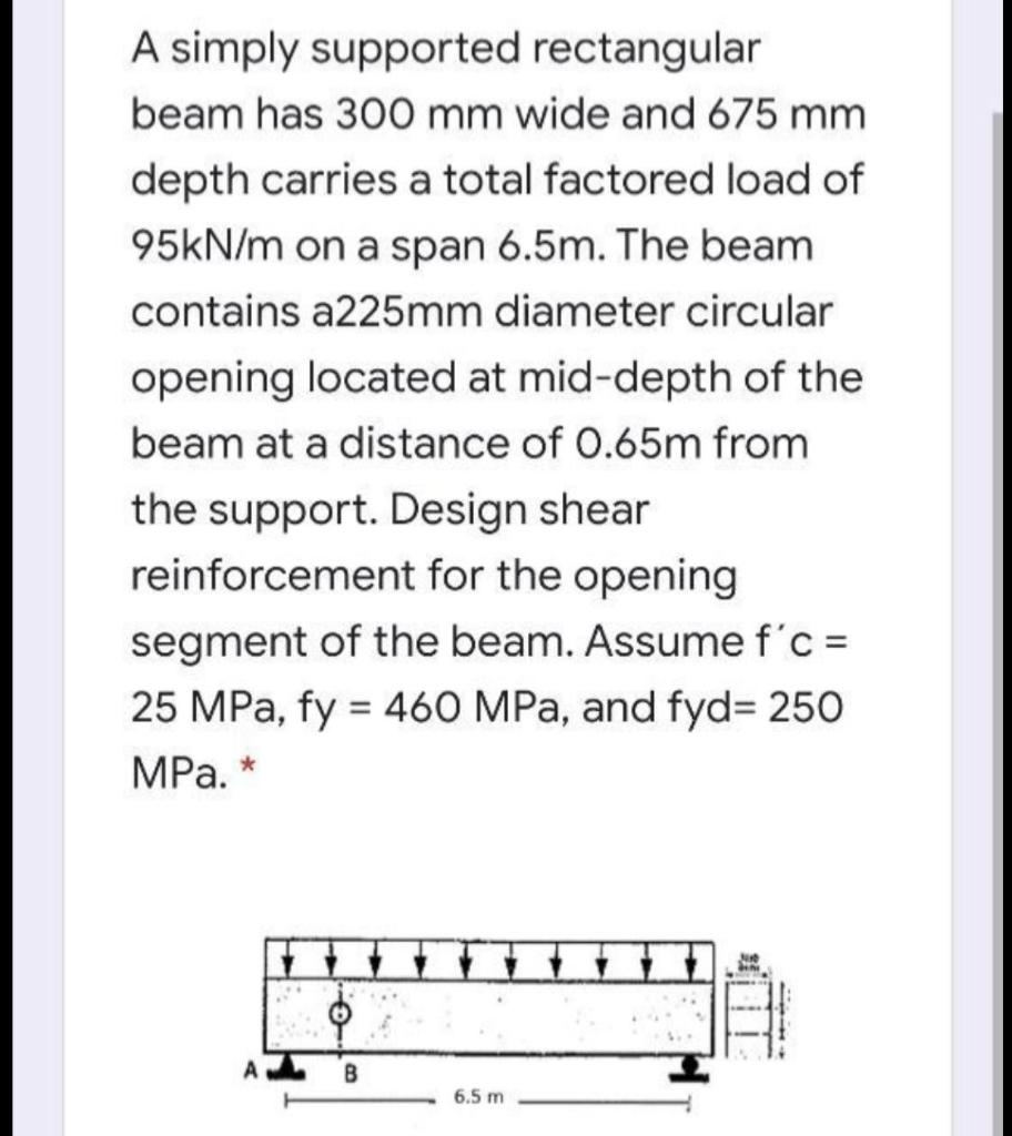 Solved A Simply Supported Rectangular Beam Has 300 Mm Wide | Chegg.com