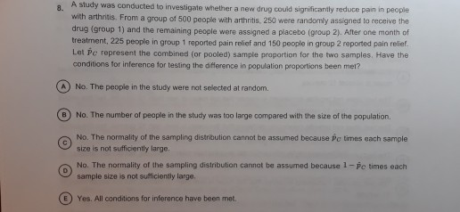 Solved A study was conducted to investigate whether a new | Chegg.com