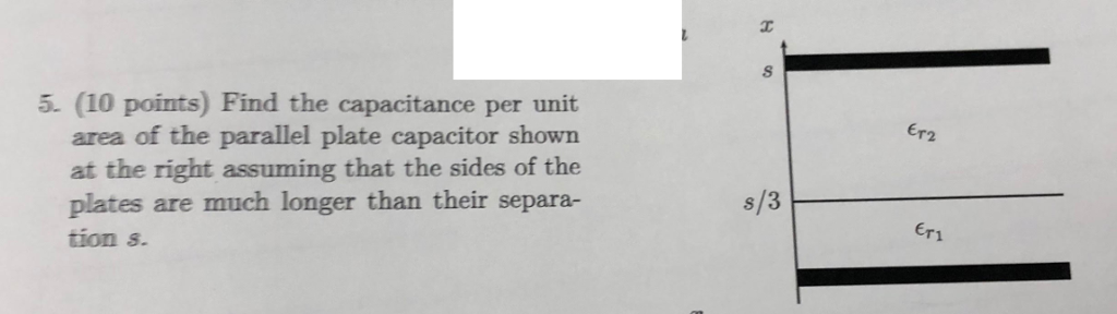 Solved 5. (10 points) Find the capacitance per unit Er2 area | Chegg.com