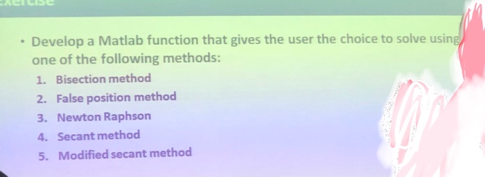 Solved Develop a Matlab function that gives the user the | Chegg.com