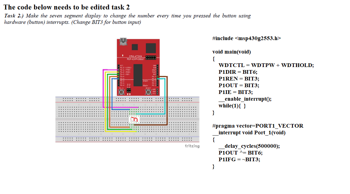 Solved The code below needs to be edited task 2 Task 2.) | Chegg.com