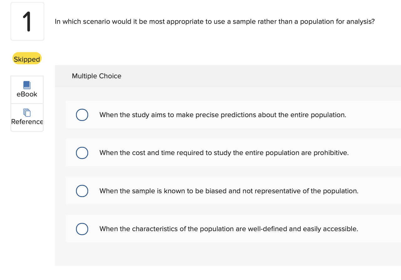 Solved Which Scenario Would It Be Most Appropriate To Use A | Chegg.com