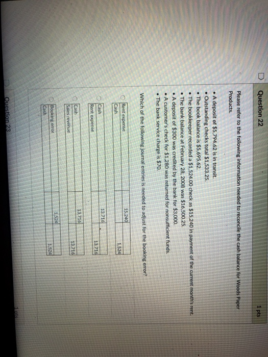 Solved D 1 Question 21 1 pts Please refer to the following | Chegg.com