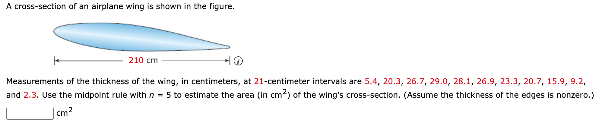 Solved A cross-section of an airplane wing is shown in the | Chegg.com