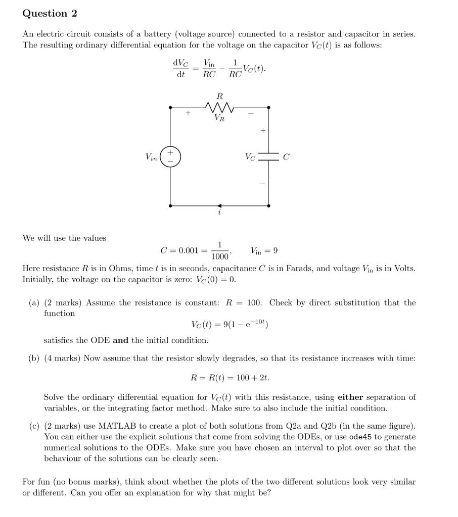 Solved An electric circuit consists of a battery (voltage | Chegg.com