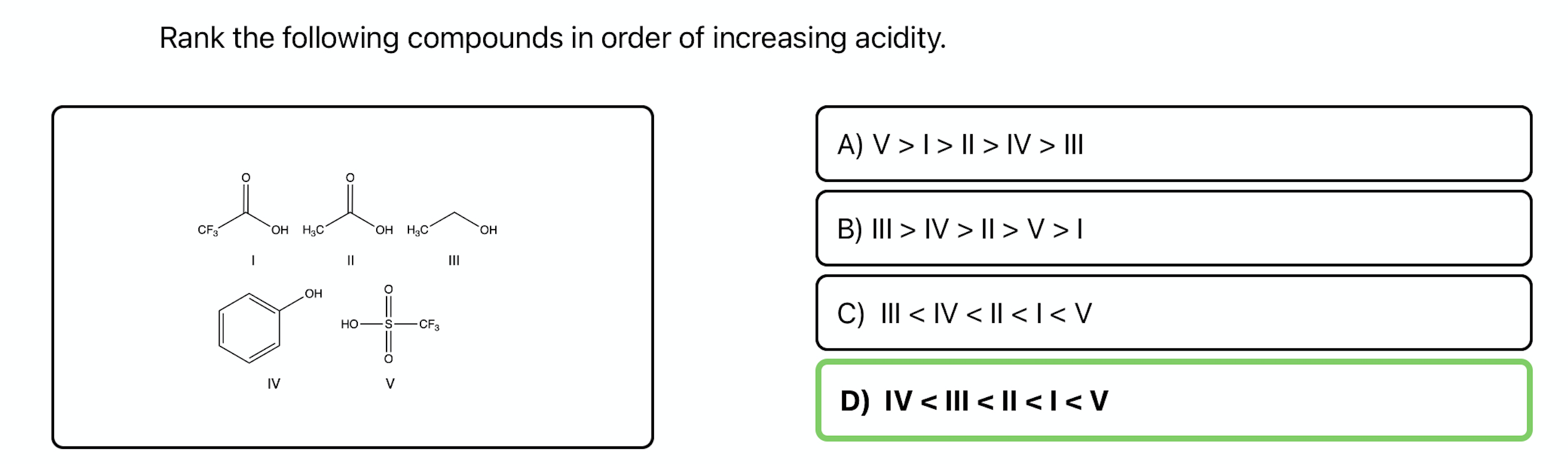Solved Rank the following compounds in order of increasing | Chegg.com