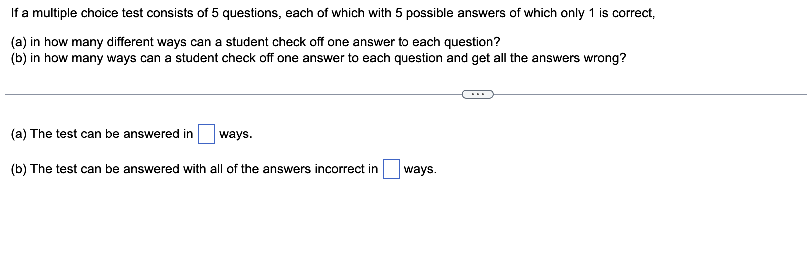 Solved If A Multiple Choice Test Consists Of 5 Questions, | Chegg.com